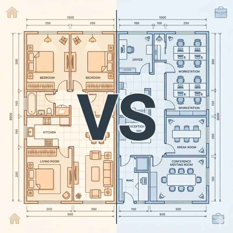 Residential vs Commercial Floor Plans — What’s the Real Difference?